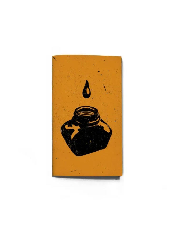 InkJection passport size Notebook & sketchbook, ink orange design(Line paper) - Image 1