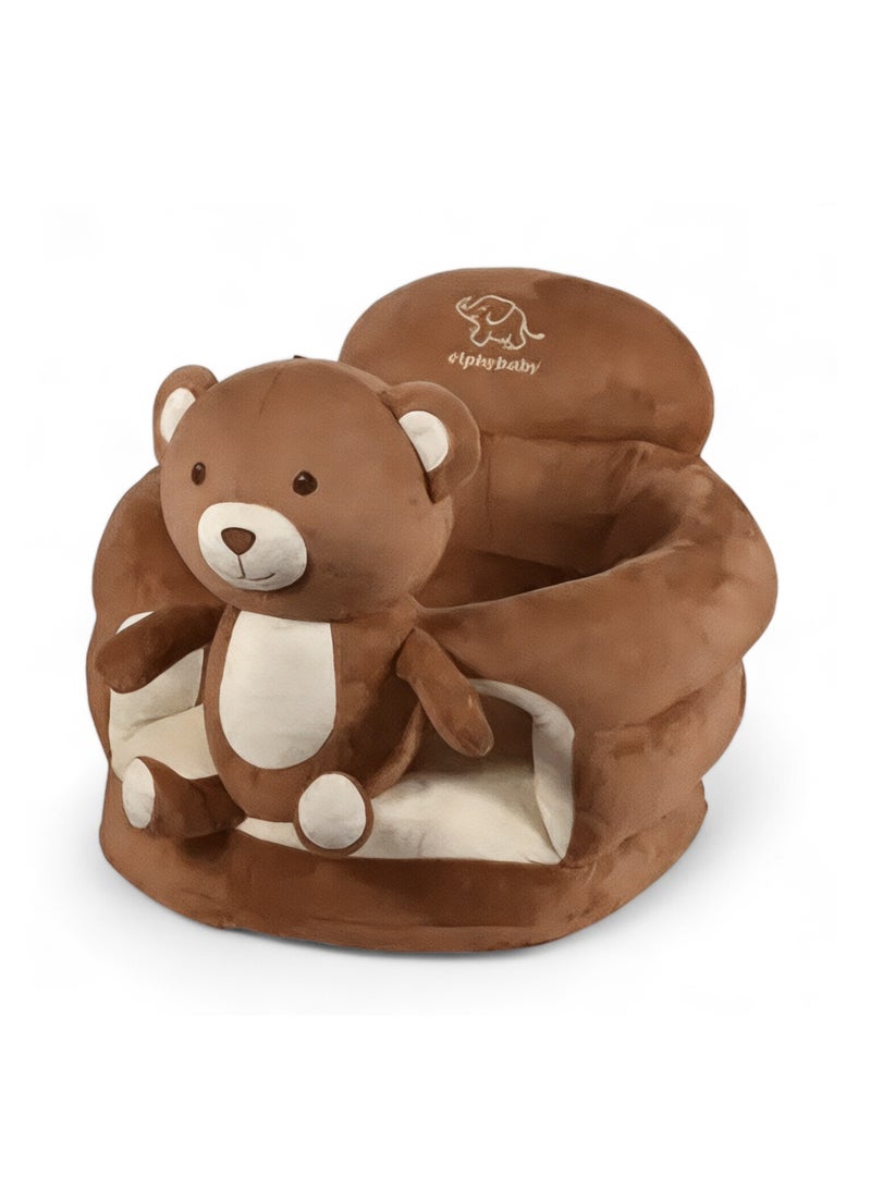 AL BADER ALBADER Baby Foam Chair Round Sofa for Kids Medium Size Comfortable Baby Seat with Cute Animal Design Fully Padded Safe Stable Lightweight Portable Support Chair for Infants 4 to 18 Months, available in various designs, Bear design - Image 1