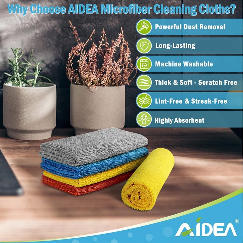 AIDEA Microfiber Cleaning Cloths - 8 Pack - Image 4