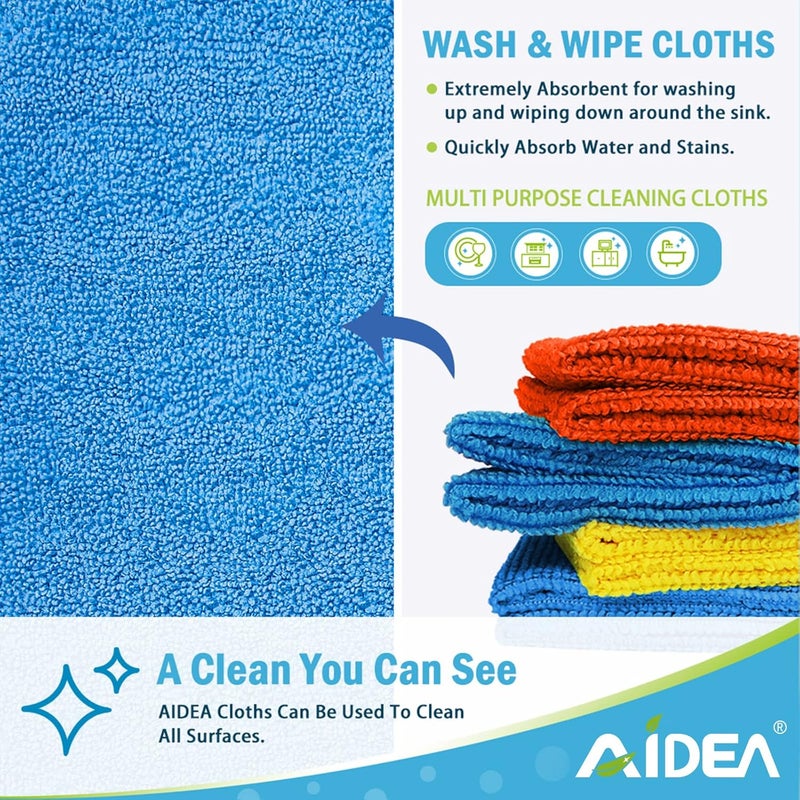 AIDEA Microfiber Cleaning Cloths - 8 Pack - Image 2