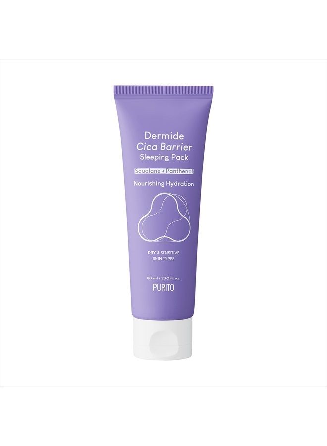 PURITO مجموعة Dermide CICA Barrier Sleeping Pack 2.7 fl.oz / 80ml ceramide and centella، كريم ليلي، نوع حساس، مجموعة مرطبة - Image 1