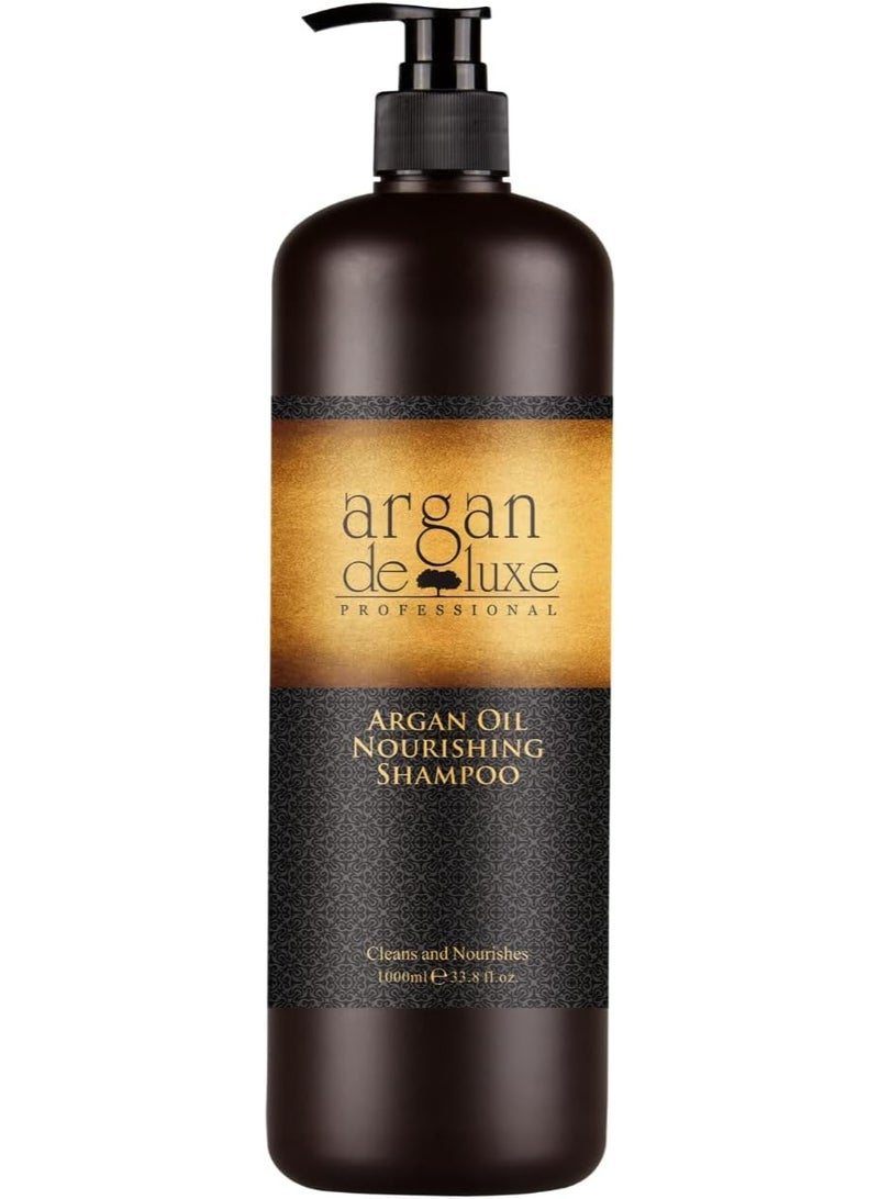 أرغان ديلوكس شامبو أرجان ديلوكس المغذي مع فيتامين E النقي، خالٍ من الكبريتات والبارابين (1000 مل) - Image 1