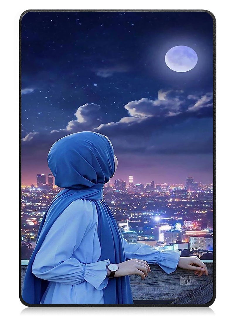Theodor Protective Flip Case For Huawei MatePad 11.5 S (2024) With Trifold Stand Auto Wake Sleep Shockproof Cover Hijab Girl Looking at Moon - Image 1