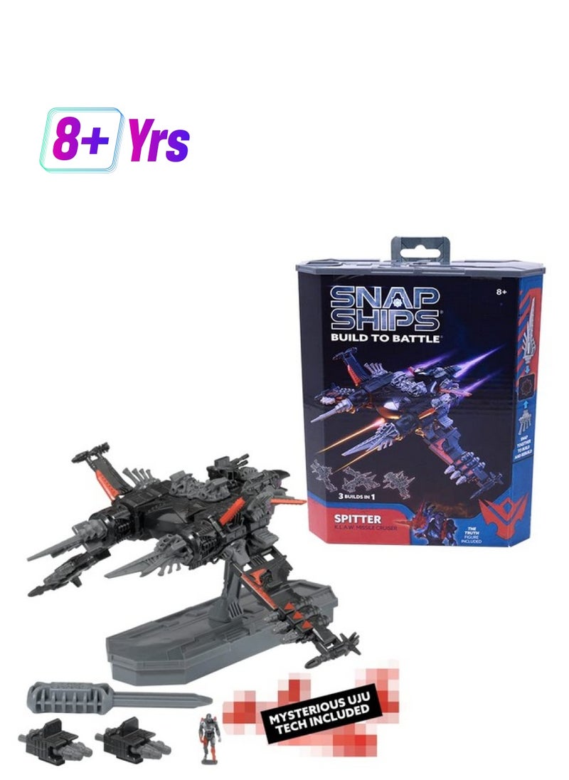 SNAP SHIPS Komplex Spitter K.L.A.W Missile Cruiser Build To Battle 3 Different Builds Ages 8+  - Image 1