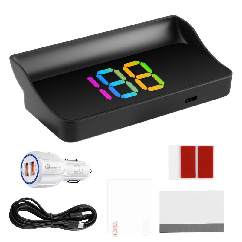 GUGUMO Heads Up Display for Cars Universal MPH GPS Digital Speedometer with LED Large Font Plug Play for Car Truck Motor SUV Golf Cart All Vehicles Accurate RealTime Speed Readings Colorful - Image 3