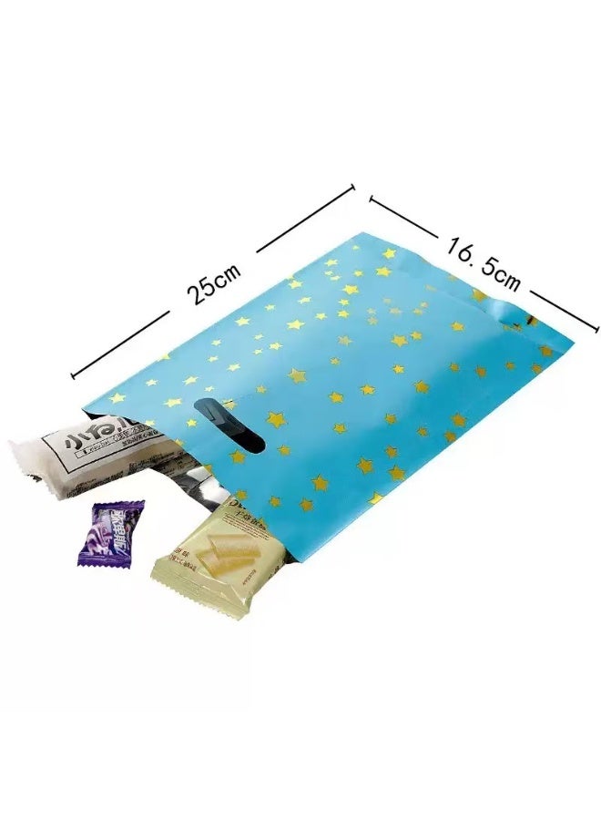 50Pcs Star Pattern Foil Gift Bags with Handle, Birthday Party Favor Bags for Kids, Aluminum Foil Candy Treat Bags for Party Supplies - Image 3