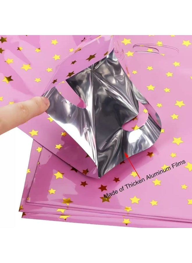 50Pcs Star Pattern Foil Gift Bags with Handle, Birthday Party Favor Bags for Kids, Aluminum Foil Candy Treat Bags for Party Supplies - Image 4