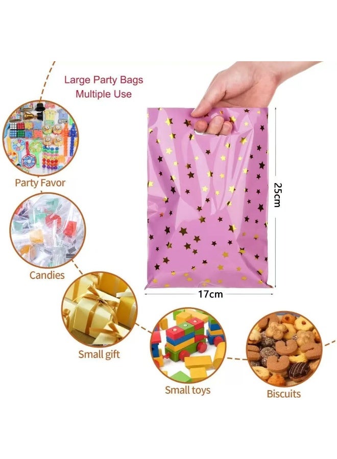 50Pcs Star Pattern Foil Gift Bags with Handle, Birthday Party Favor Bags for Kids, Aluminum Foil Candy Treat Bags for Party Supplies - Image 2