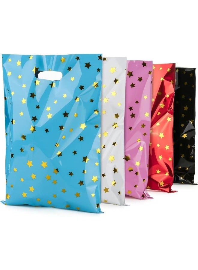 50Pcs Star Pattern Foil Gift Bags with Handle, Birthday Party Favor Bags for Kids, Aluminum Foil Candy Treat Bags for Party Supplies - Image 1