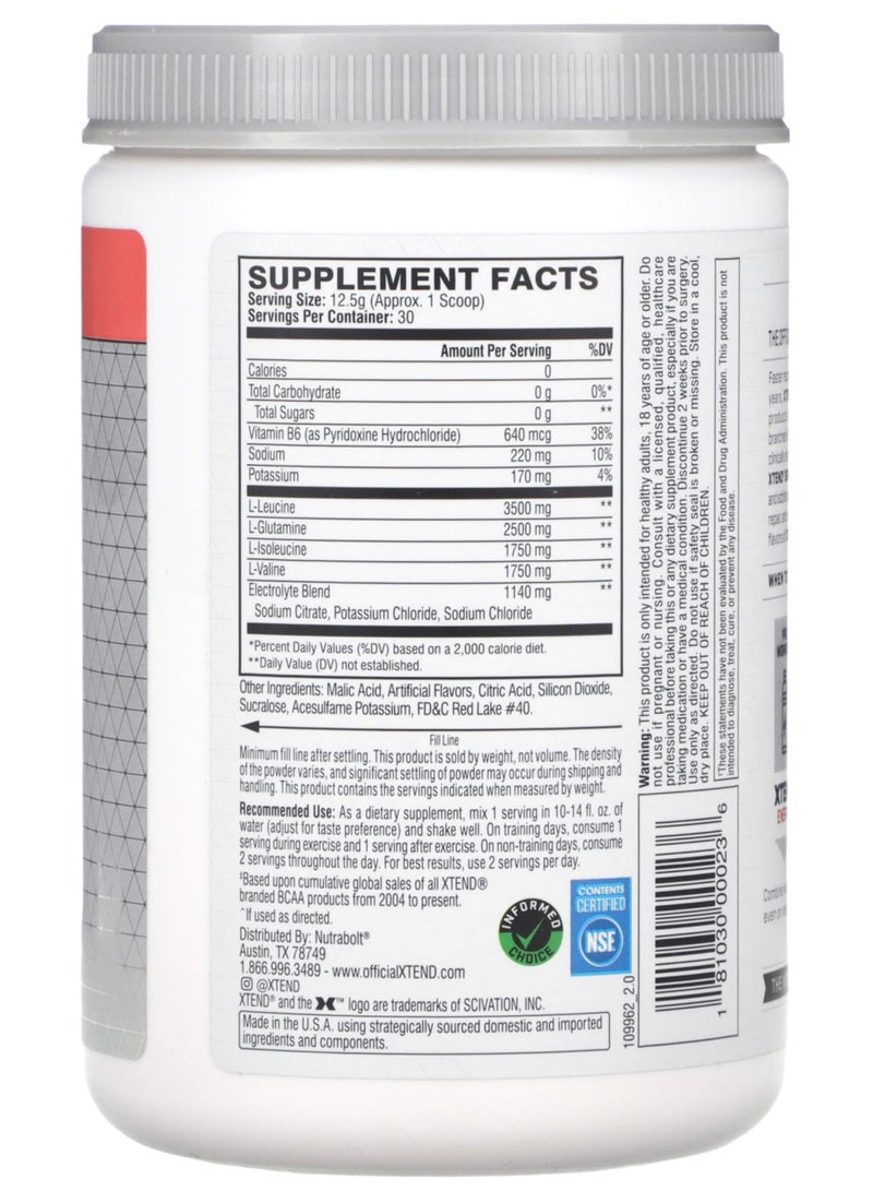 XTEND Original BCAA Powder Zero Sugar With Electrolytes for Hydration & Muscle Repair, Post-Workout Supplement, Watermelon Explosion - 30 Servings - Image 2