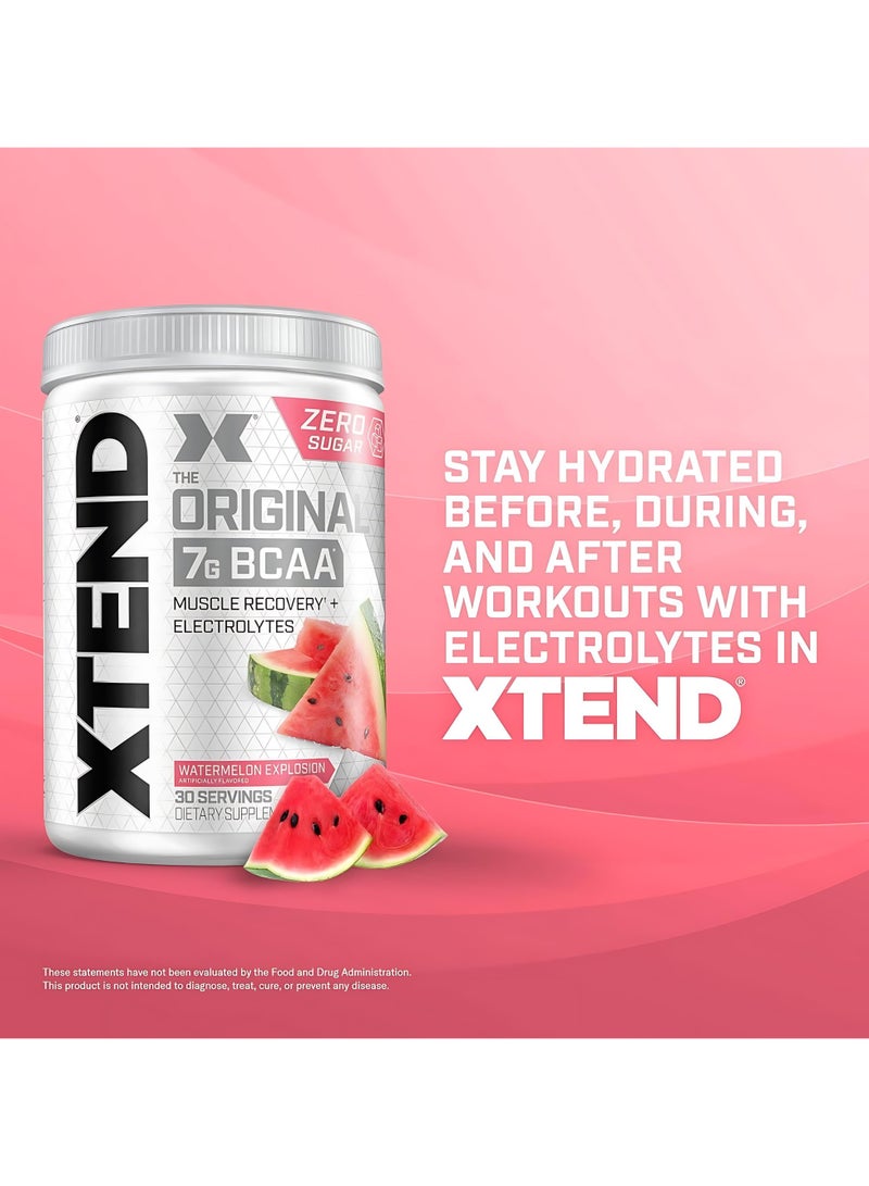 XTEND Original BCAA Powder Zero Sugar With Electrolytes for Hydration & Muscle Repair, Post-Workout Supplement, Watermelon Explosion - 30 Servings - Image 4