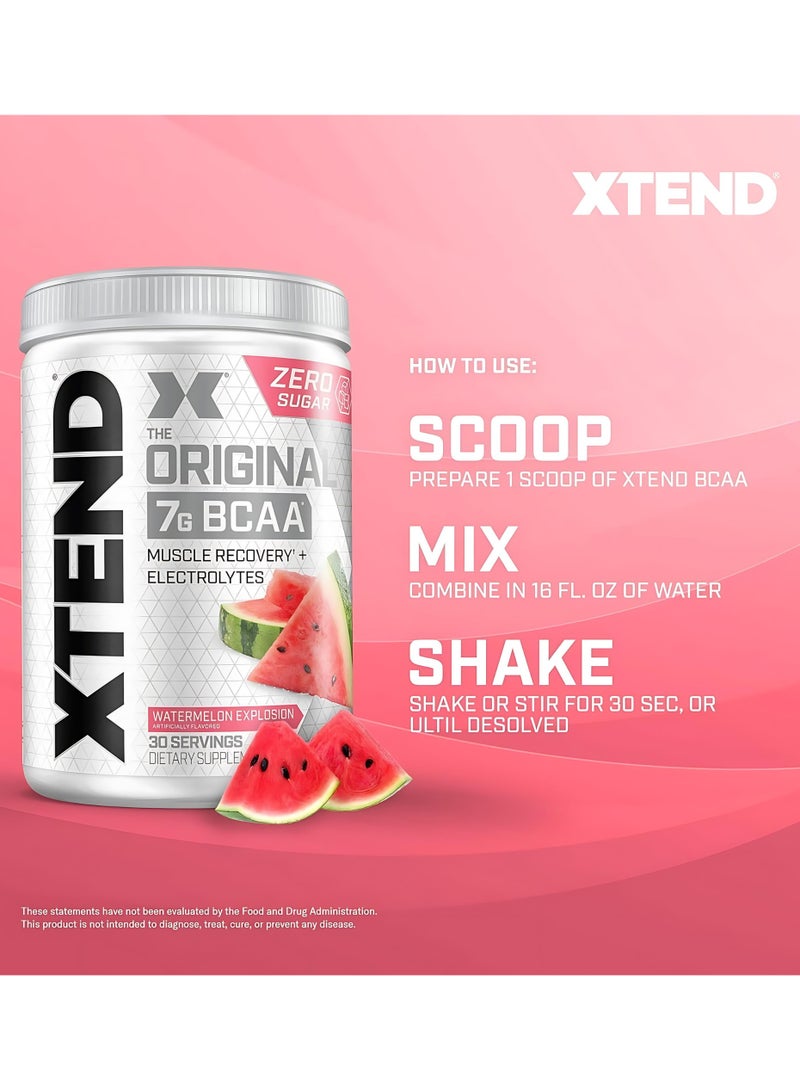 XTEND Original BCAA Powder Zero Sugar With Electrolytes for Hydration & Muscle Repair, Post-Workout Supplement, Watermelon Explosion - 30 Servings - Image 5