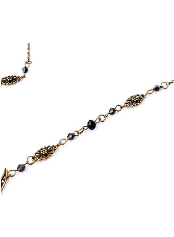 Aimimier Boho Moon Head Chain Viking Crystal Crescent Moon Forehead Chain Halloween Circlet Headband Prom Party Festival Hair Accessories For Women And Girls(Retro Gold) - Image 4