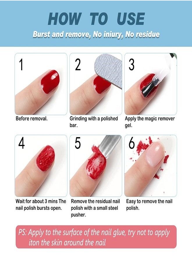 ALIVER - Nail Polish Remover, Gel Polish Remover for Nails, Easily Magic Soak Off Gel Polish in 2-5 Minutes Safe, No Need For Foil, Soaking Or Wrapping - Image 1