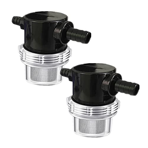 LDCRE 1/2 Inches Water Pump Strainer, RV Water Pump Filter Compatible with 3/8 Inches Hose Barb In-Line Strainer Twist-On Pipe Sprayer for 12V DC 80 PSI Camper Marine Boat Lawn, 80 Mesh Filter 2PC - Image 1