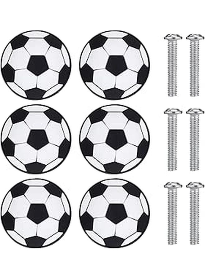 6Pcs Soccer Ball Drawer Knobs Anti Collision Cabinet Pull Handles For Nursery Wardrobe Closet Furniture - Image 1