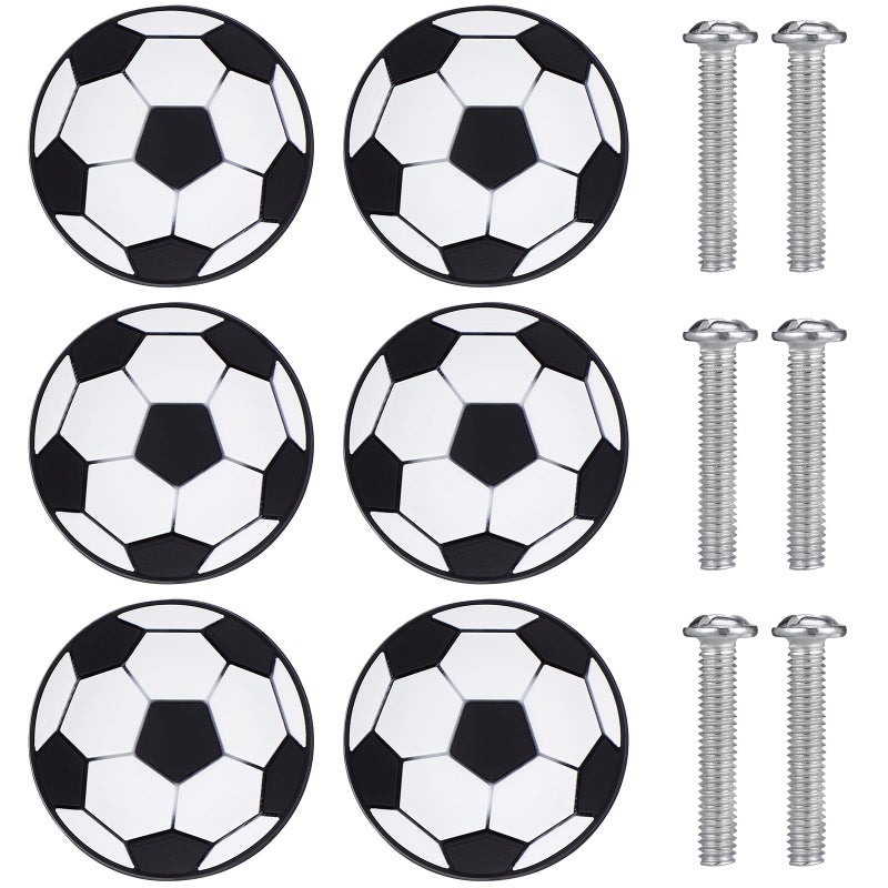 6Pcs Soccer Ball Drawer Knobs Anti Collision Cabinet Pull Handles For Nursery Wardrobe Closet Furniture - Image 2