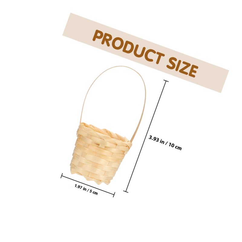 5pcs Small Hand Woven Flower Basket Handheld Woven Basket Multi-purpose Storage Basket - Image 2