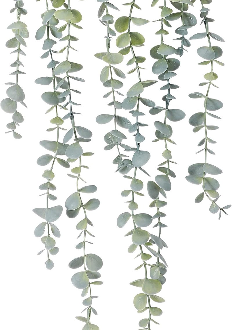 Cocoboo 1pcs Artificial Hanging Plants, Fake Potted Eucalyptus Faux Hanging Plant for Wall Room Home Indoor Outdoor Shelf Decor - Image 2