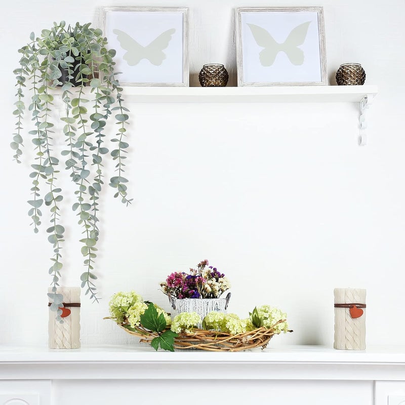 Cocoboo 1pcs Artificial Hanging Plants, Fake Potted Eucalyptus Faux Hanging Plant for Wall Room Home Indoor Outdoor Shelf Decor - Image 5