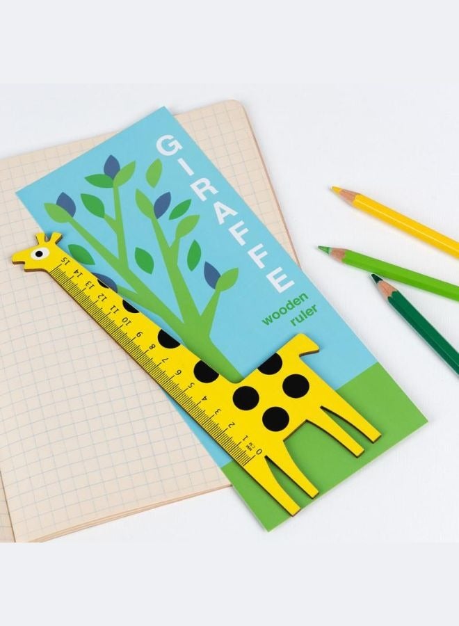 Rex London YELLOW GIRAFFE WOODEN RULER - Image 1