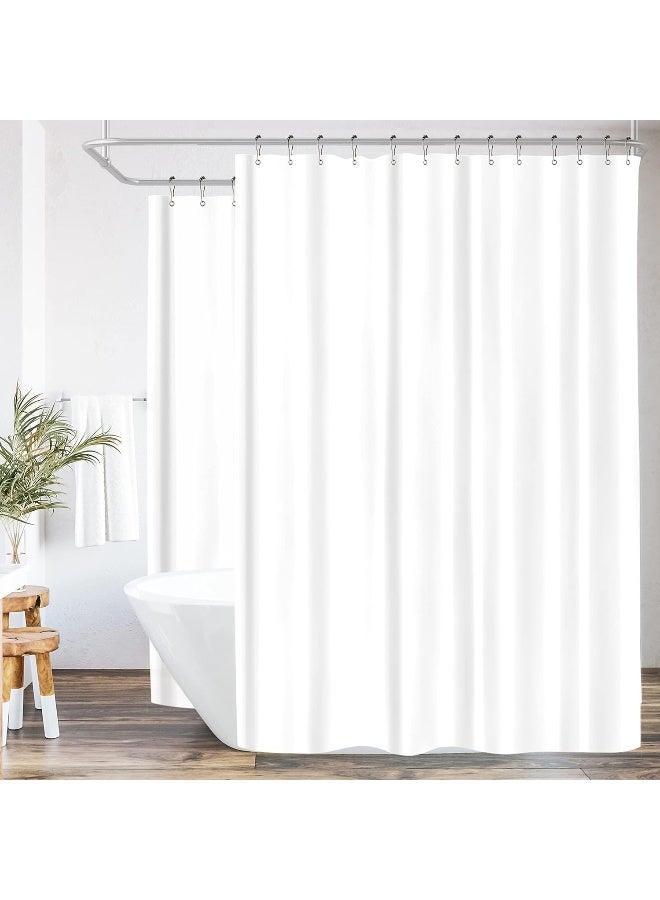 Riyidecor Clawfoot Tub Shower Curtain Liner Bathtub Round White All Around 180 x 70 Inch Wrap Around Freestanding Oval Surround PEVA Extra Wide Home Shower Panel Metal Shower Hooks Heavy Duty - Image 1