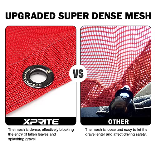 Xprite 2 PCS Sunshade Compatible with Jeep Wrangler JK JKU 2007-2018, Front and Rear Mesh 4 Door Top Sun Shade Cover, Soft Sun Shade Blocks UV with Extra Storage Bag, Red - Image 4