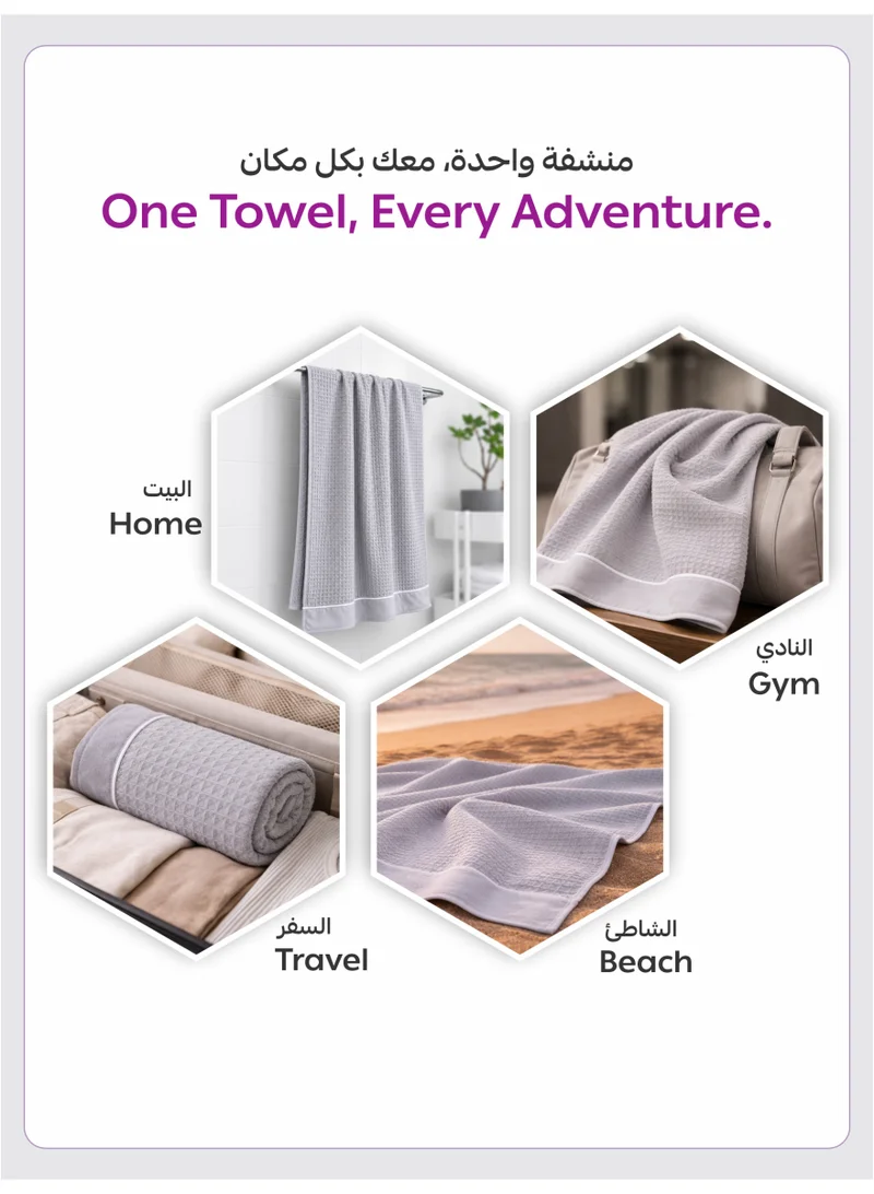 Donetella BATH TOWEL - 1Pcs (70x140cm) Bath Towel (1 Piece, 70x140 cm) – Microfiber 310 GSM Waffle Weave Ultra Soft Highly Absorbent Quick Dry Bathroom Towel for Home, Gym, Spa & Travel  | Best Price UAE
