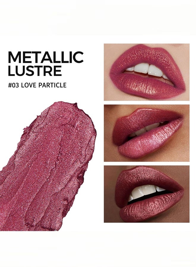 Anglicolor Metallic Shine Lipstick for Women, High Impact Lipcolor, Silky Smooth and Moisturizing, Non-Sticky, Long Lasting and Smudge Proof, Full Coverage Lip MakeUp (03#LOVE PARTICLE) - Image 3