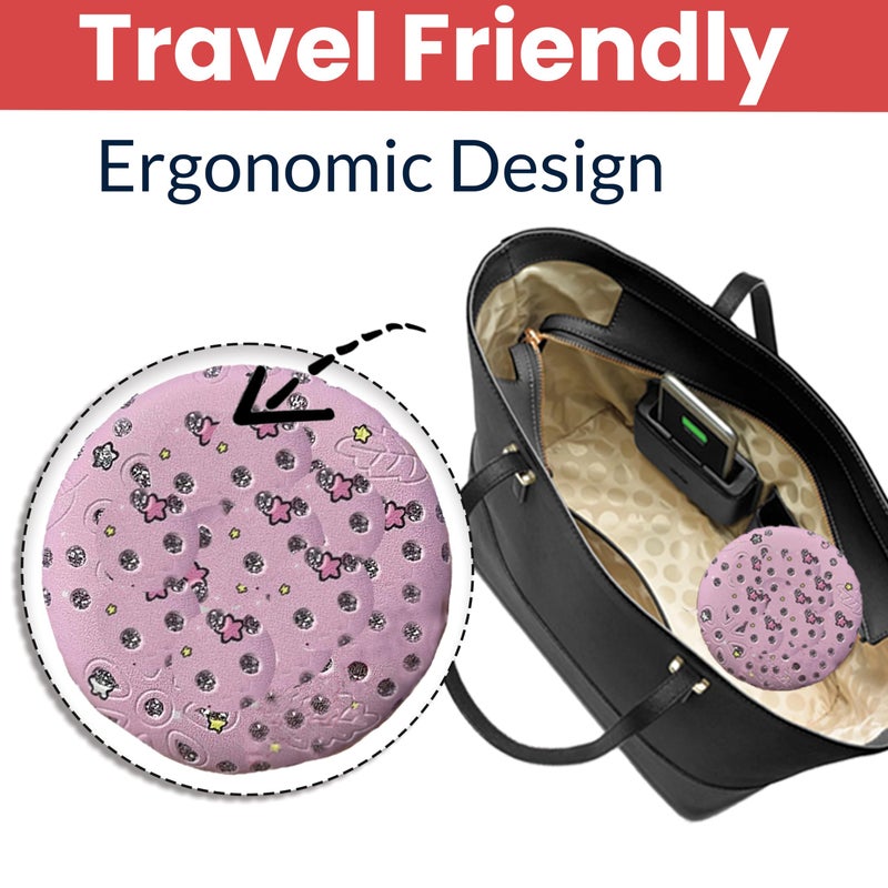 Temperia Pocket Mirror for Women & Girls - Small & Compact Hand Mirror for Makeup - Foldable, Portable, Travel Friendly Purse Mirror - Premium & Ergonomic Design (Random Colors & Designs) - Image 4