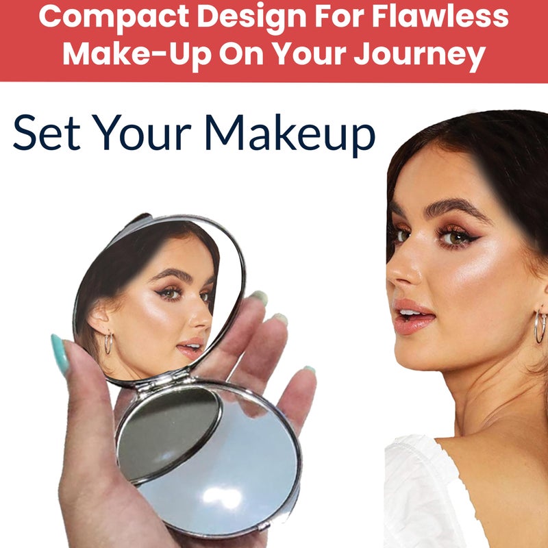 Temperia Pocket Mirror for Women & Girls - Small & Compact Hand Mirror for Makeup - Foldable, Portable, Travel Friendly Purse Mirror - Premium & Ergonomic Design (Random Colors & Designs) - Image 5