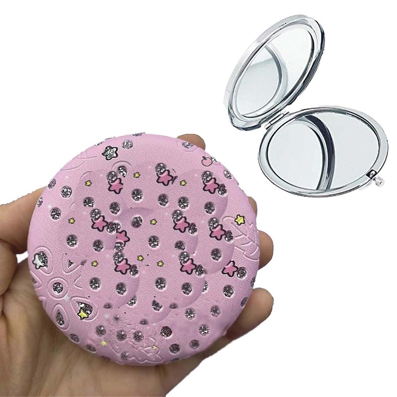Temperia Pocket Mirror for Women & Girls - Small & Compact Hand Mirror for Makeup - Foldable, Portable, Travel Friendly Purse Mirror - Premium & Ergonomic Design (Random Colors & Designs) - Image 1