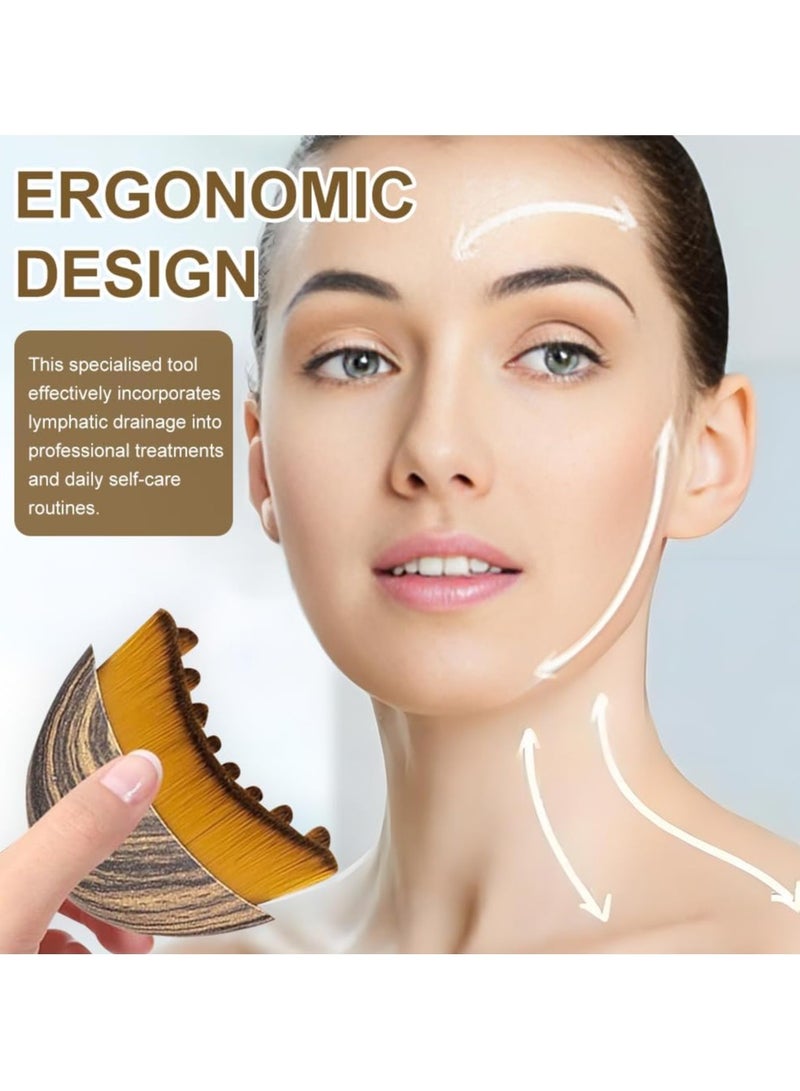 فرشاة الوجه الجديدة الليمفاوية ، فرشاة الوجه الجافة ، تدليك الصرف الليمفاوي للوجه ، النحت على الذقن والفك ، مصممة بشكل إيرغونومي لتناسب الجلد بدقة وتخفيف التعب (1PCS) - view 3