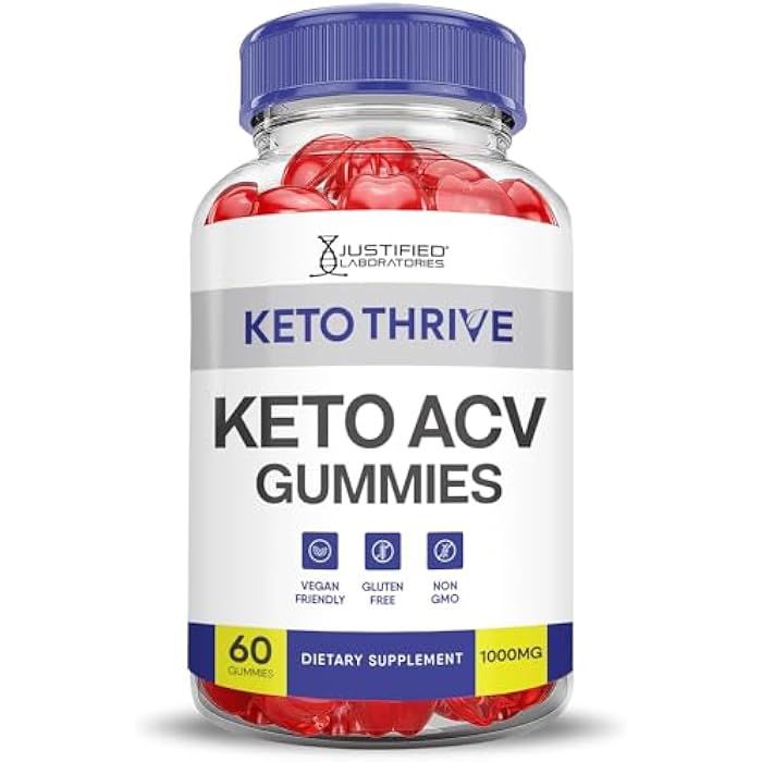 Justified Laboratories (2 Pack) Keto Thrive Keto ACV Gummies Advanced Formula 1000MG Keto Thrive Keto Gummies Apple Cider Vinegar Formulated with Pomegranate Beet Juice Powder B12 Vegan Non GMO 120 Gummys - Image 4
