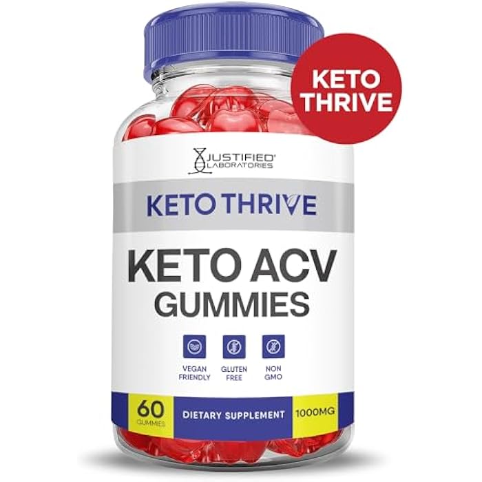 Justified Laboratories (2 Pack) Keto Thrive Keto ACV Gummies Advanced Formula 1000MG Keto Thrive Keto Gummies Apple Cider Vinegar Formulated with Pomegranate Beet Juice Powder B12 Vegan Non GMO 120 Gummys - Image 3