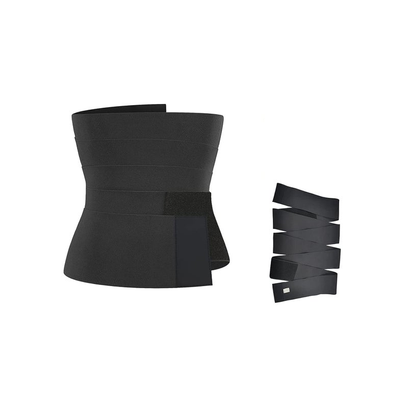 SOLARAE Bandage Wrap, Lumbar Waist Support Belt, Invisible Wrap Waist Trainer Tape, Women Slimming Tummy Wrap Belt, Adjustable Comfortable Back Braces for Lower Back Pain Relief (Black) - Image 1