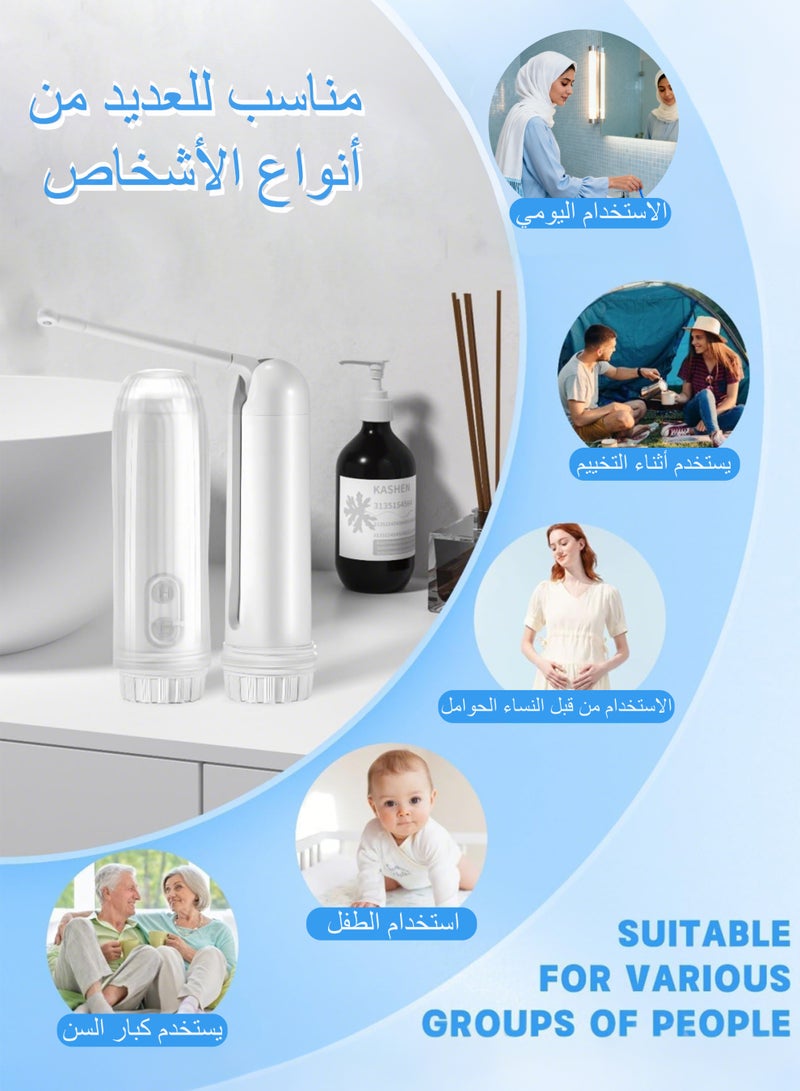 WAMIT Portable Bidet Electric Travel Bidet Sprayer, IPX6 Waterproof Handheld Personal Bidet for Hygiene Cleaning, 180° Adjustable Nozzle Mini Bidet for Postpartum, Baby Care and Travel - Image 2