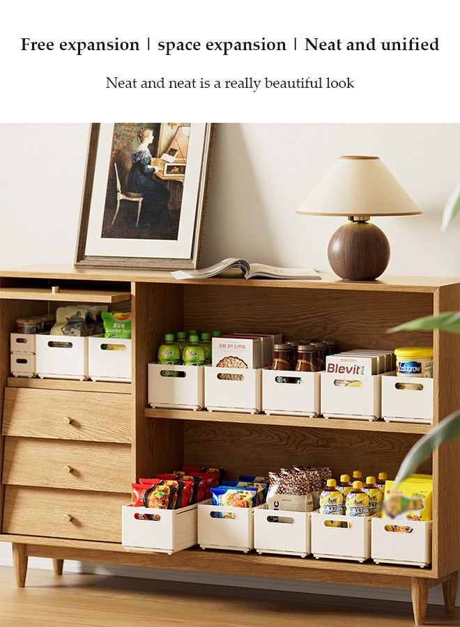 DUNISO 2 قطع من منظم الأدراج البلاستيكي القابل للتعديل والتوسيع بسعة كبيرة، صندوق تخزين قابل للتكديس، صناديق منظمات الأدراج، صناديق تنظيم الملابس في الخزانة، متين وقوي، مناسب للمطبخ، الثلاجة، الخزانة، غرفة الملابس، الحمام، المكتب - Image 2