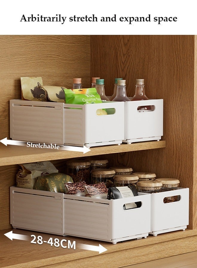 DUNISO 2 Pcs Adjustable Expandable Large Capacity Plastic Drawer Organizer, Multi-Purpose Stackable Plastic Storage Basket , Sturdy And Durable,  Suitable For Kitchen, Refrigerator, Cabinet, Wardrobe, Bathroom, Office - Image 5