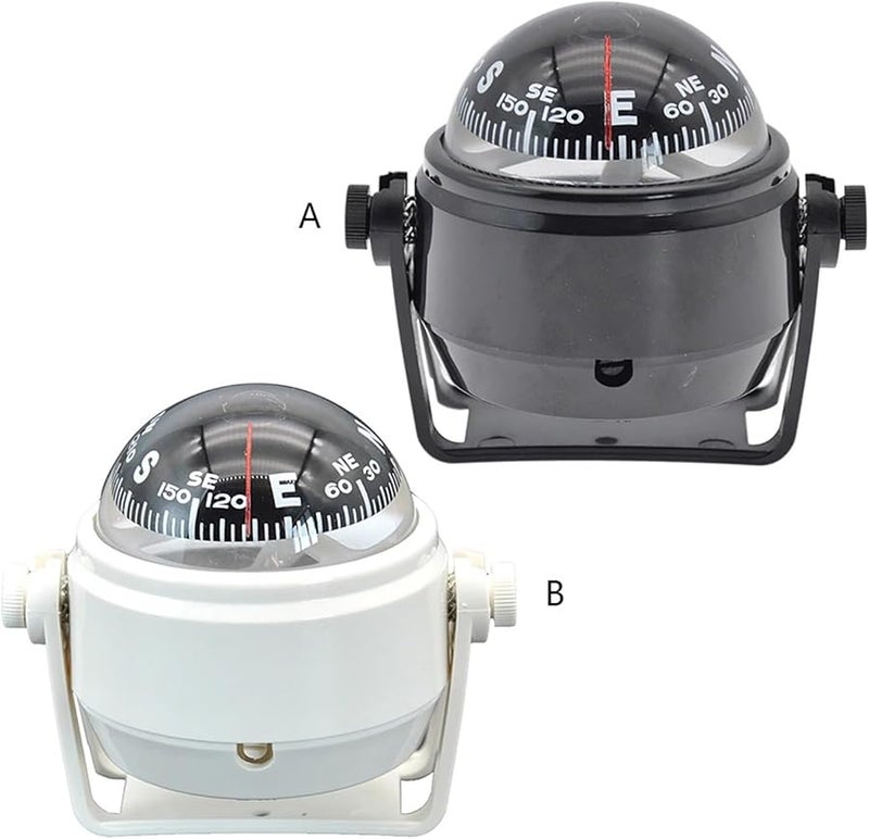 White Boat Compass 2 PCS Professional Direction Display Equipment Sailing Tool - Image 3