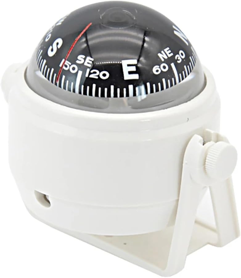 White Boat Compass 2 PCS Professional Direction Display Equipment Sailing Tool - Image 1
