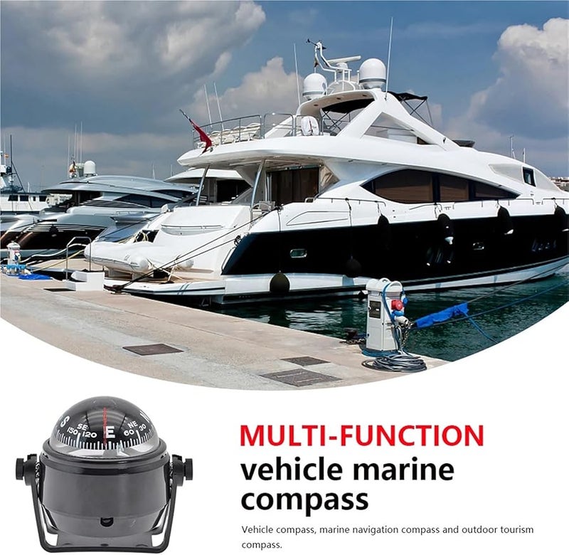 White Boat Compass 2 PCS Professional Direction Display Equipment Sailing Tool - Image 4