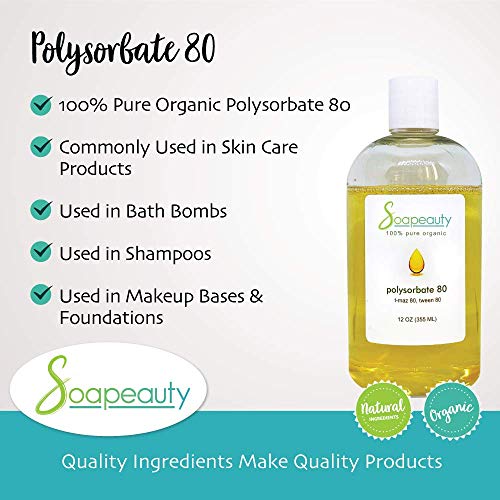 Soapeauty POLYSORBATE 80, T-MAZ 80, TWEEN 80 | 100% Pure Cosmetic Grade Solubilizer Surfactant & Emulsifier | (8 OZ) - Image 2