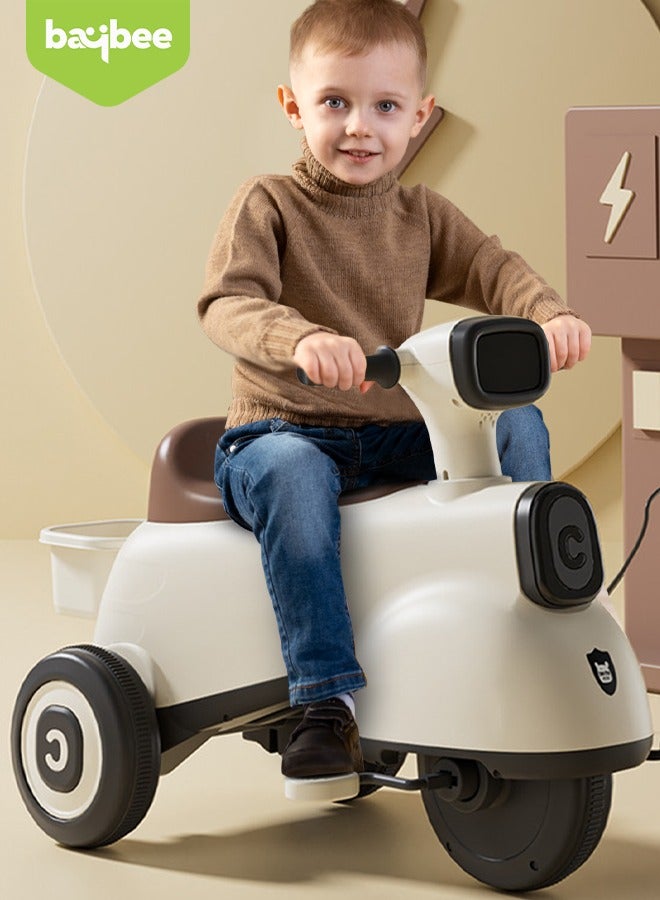 Baybee Hawk Battery Operated Bike for Kids, Ride on Toy kids Bike with Pedal, Music, Light, Parental Handle | Rechargeable Baby Bike | Electric Bike for Kids to Drive 1 to 4 Years Boy Girl (Beige) - Image 2