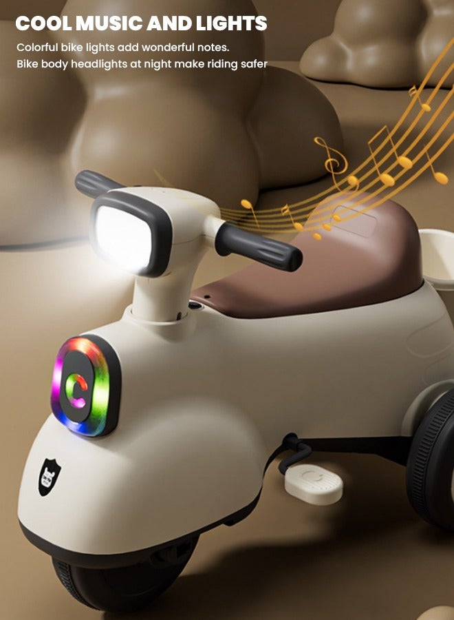 Baybee Hawk Battery Operated Bike for Kids, Ride on Toy kids Bike with Pedal, Music, Light, Parental Handle | Rechargeable Baby Bike | Electric Bike for Kids to Drive 1 to 4 Years Boy Girl (Beige) - Image 5