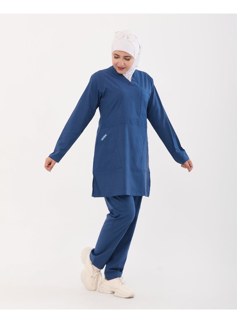 sezer Medical tunic made from cotton Lycra—comfortable, stylish, and ideal for healthcare professionals. - Image 1
