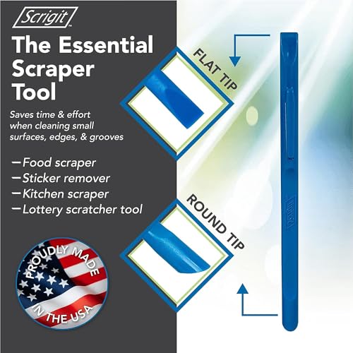 Scrigit Scraper No-Scratch Plastic Scraper Tool, 5 Pack - The Handy Multi-Use Scraping Tool for Removing Food, Labels, Stickers, Paint, Grease - Easy to Hold, Reaches Tight Spaces and Crevices - Image 2