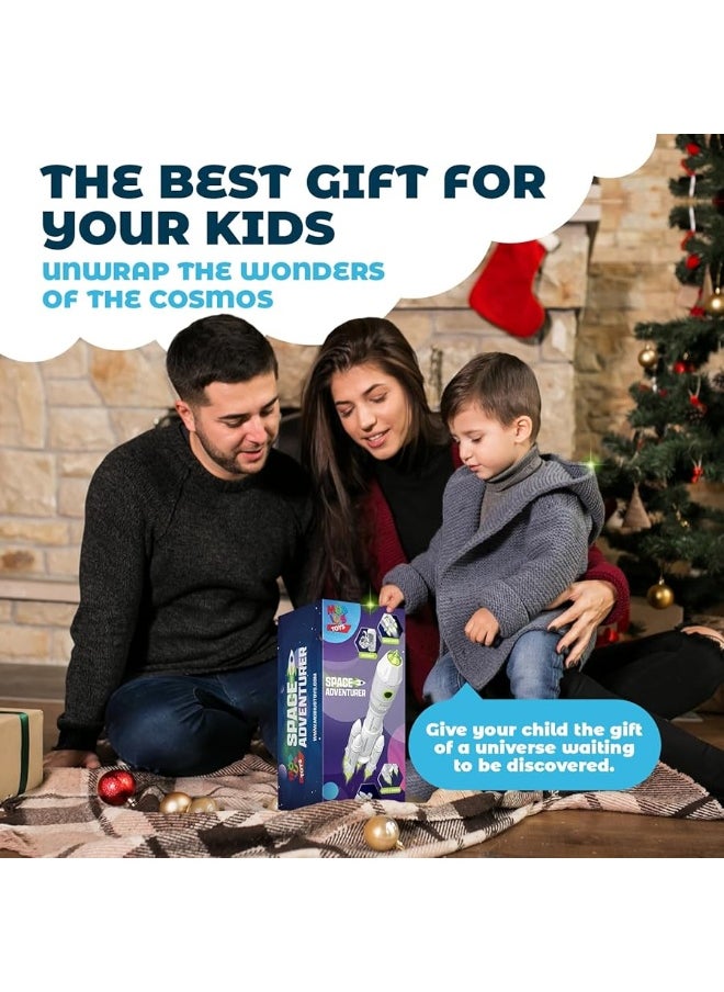 MOBIUS Toys - Space Toys for Kids 3-5 6 7 8 Years Old - Space Adventurer Rocket Ship Shuttle Model with Astronaut and Smoke Effect, Lights and Sounds, Outer Space Exploration Playset, Spaceship Toy for Boys Gifts - Image 1