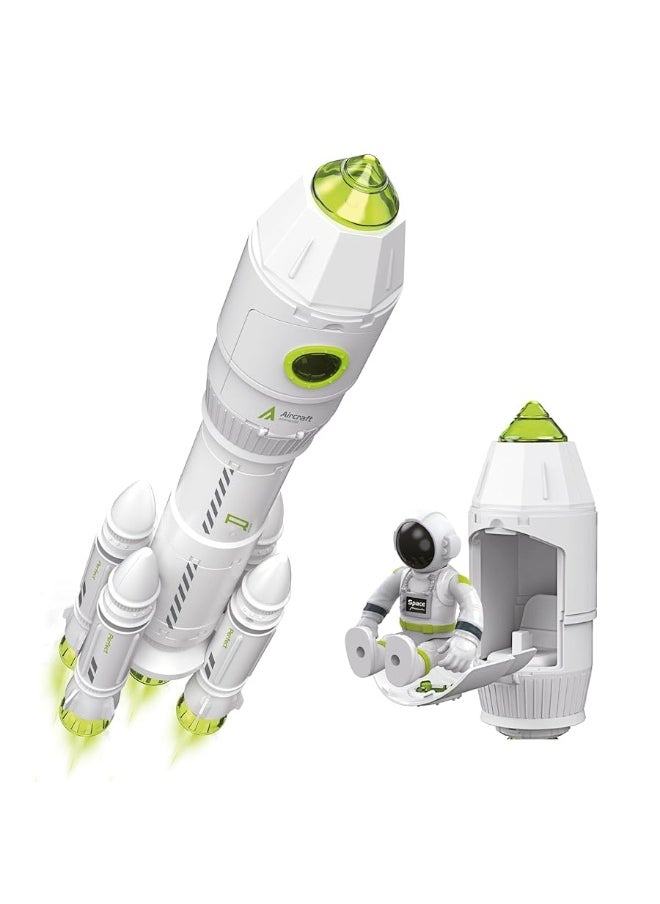 MOBIUS Toys - Space Toys for Kids 3-5 6 7 8 Years Old - Space Adventurer Rocket Ship Shuttle Model with Astronaut and Smoke Effect, Lights and Sounds, Outer Space Exploration Playset, Spaceship Toy for Boys Gifts - Image 1