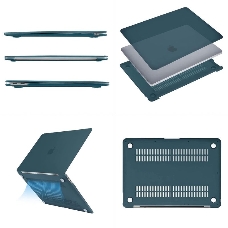 MOSISO Compatible with MacBook Air 13 inch Case M1 Chip 2021-2018 Release A2337 A2179 A1932, Plastic Hard Shell&Keyboard Cover&Screen Film&Storage Bag for MacBook Air 13.3 inch Case, Deep Teal - Image 5